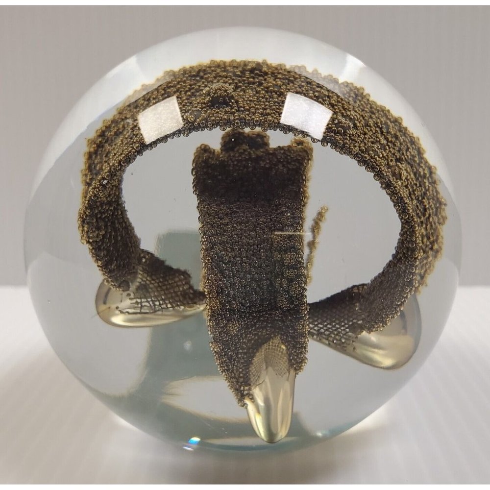 Hut princ Glass Ball Artist Made Paperweight Czech 6" Tall Abstract Bubble